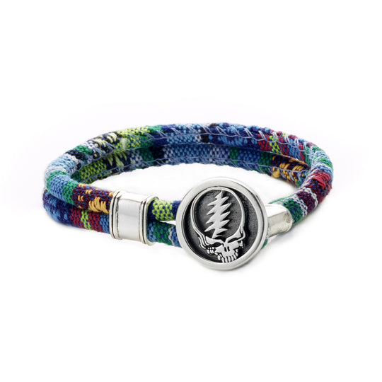 Steal Your Face Sterling Silver Cloth Rope Bracelet
