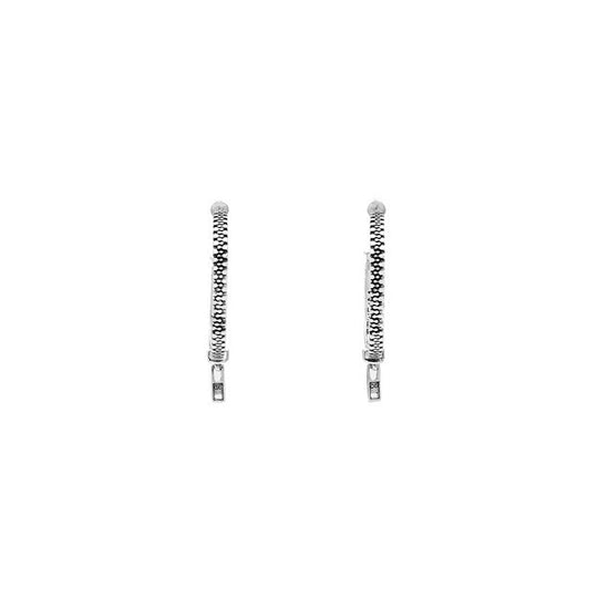 Rebel Punk Small Hoop Sterling Silver Earring - Cynthia Gale New York Jewelry