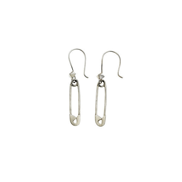 Rebel Punk Safety Pin Dangle Sterling Silver Earring – Cynthia