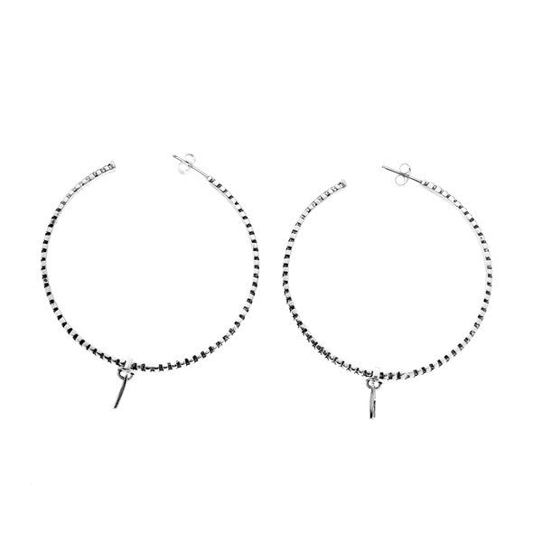 Rebel Punk Grande Hoop Sterling Silver Earring - Cynthia Gale New York Jewelry