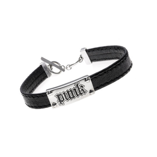 Rebel Punk Leather Sterling Silver Bracelet - Cynthia Gale New York Jewelry