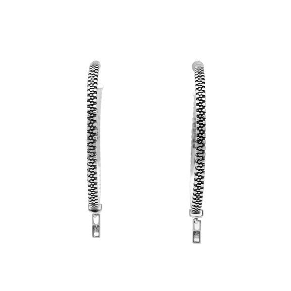 Rebel Punk Grande Hoop Sterling Silver Earring - Cynthia Gale New York Jewelry