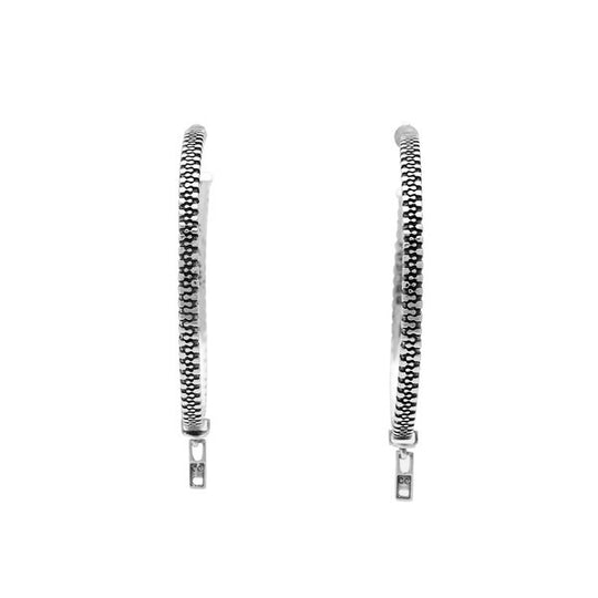 Rebel Punk Grande Hoop Sterling Silver Earring - Cynthia Gale New York Jewelry