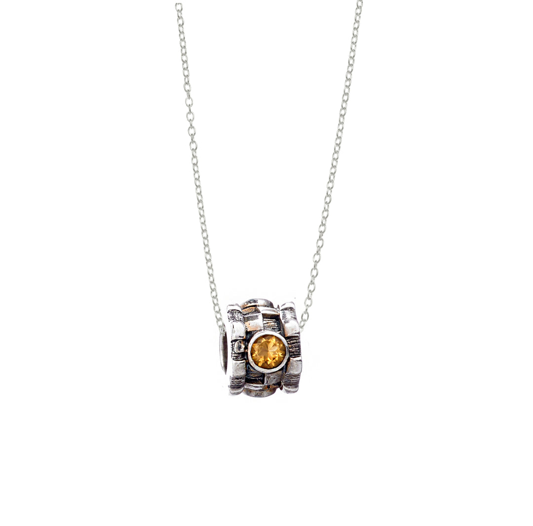 November Citrine Sterling Silver Bead