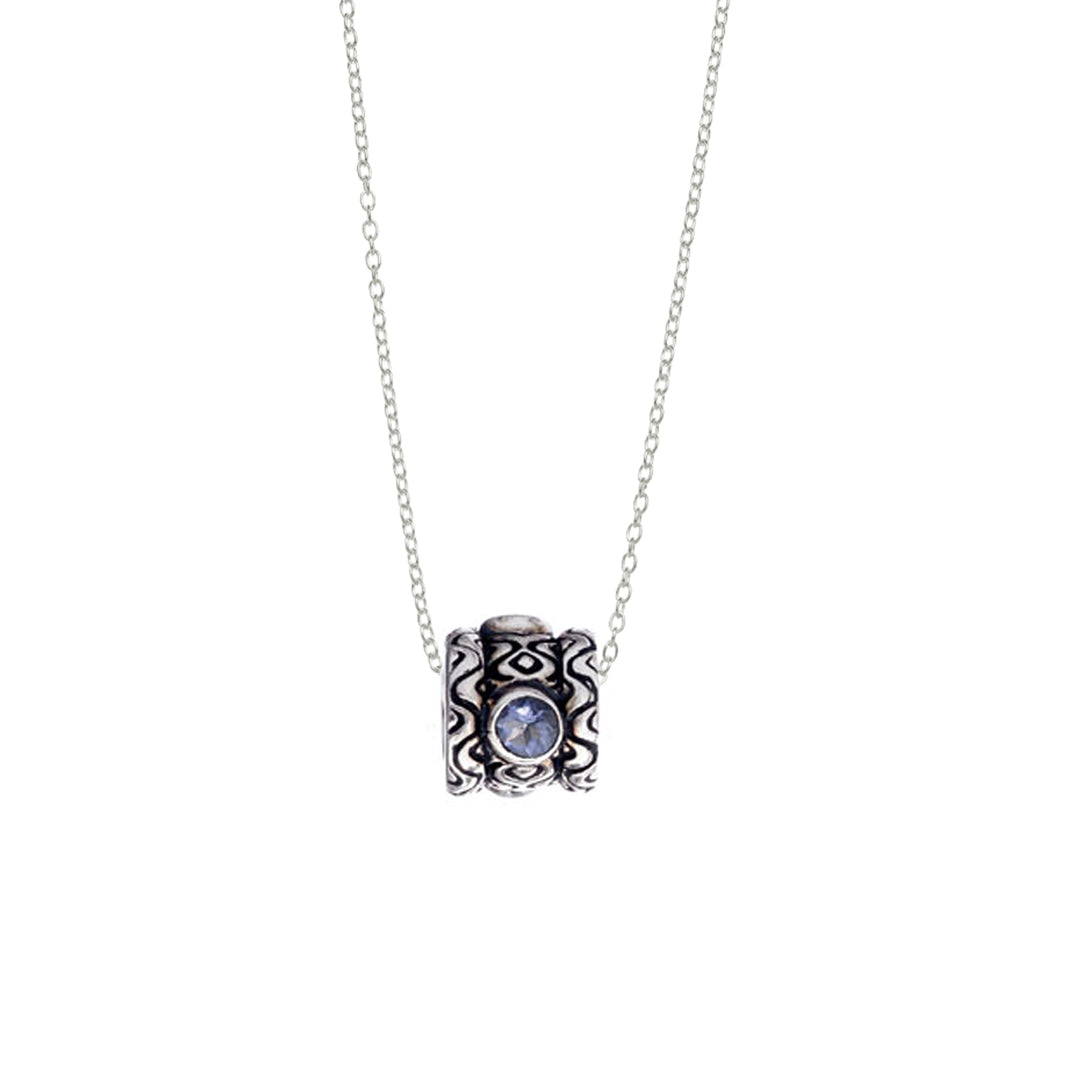 February Amethyst Sterling Silver Bead