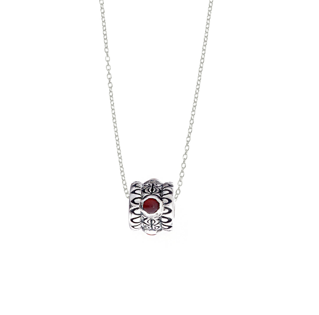 July Carnelian Sterling Silver Bead