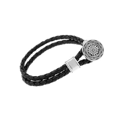 Smooth Seas Don't Make Skillful Sailors Sterling Silver Leather Bracelet - Cynthia Gale New York Jewelry