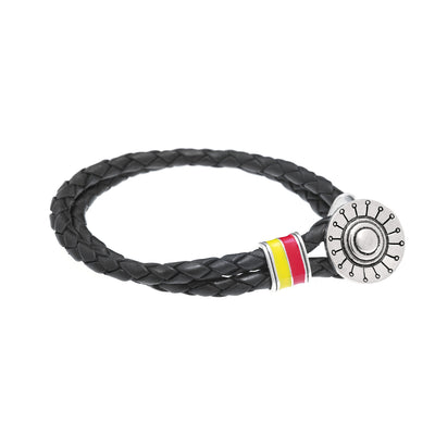 Face The Sun And The Shadow Will Fall Behind You Silver & Enamel Leather Bracelet - Cynthia Gale New York - 2