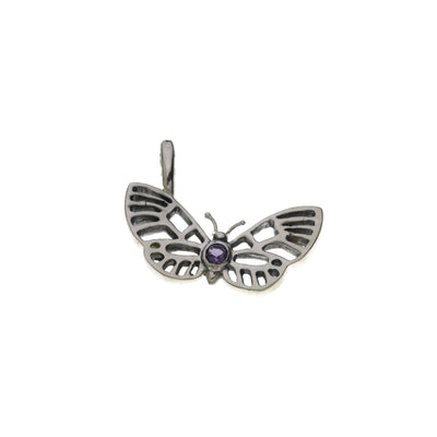 Butterflies And Free Sterling Silver Amethyst Charm - Cynthia Gale New York
