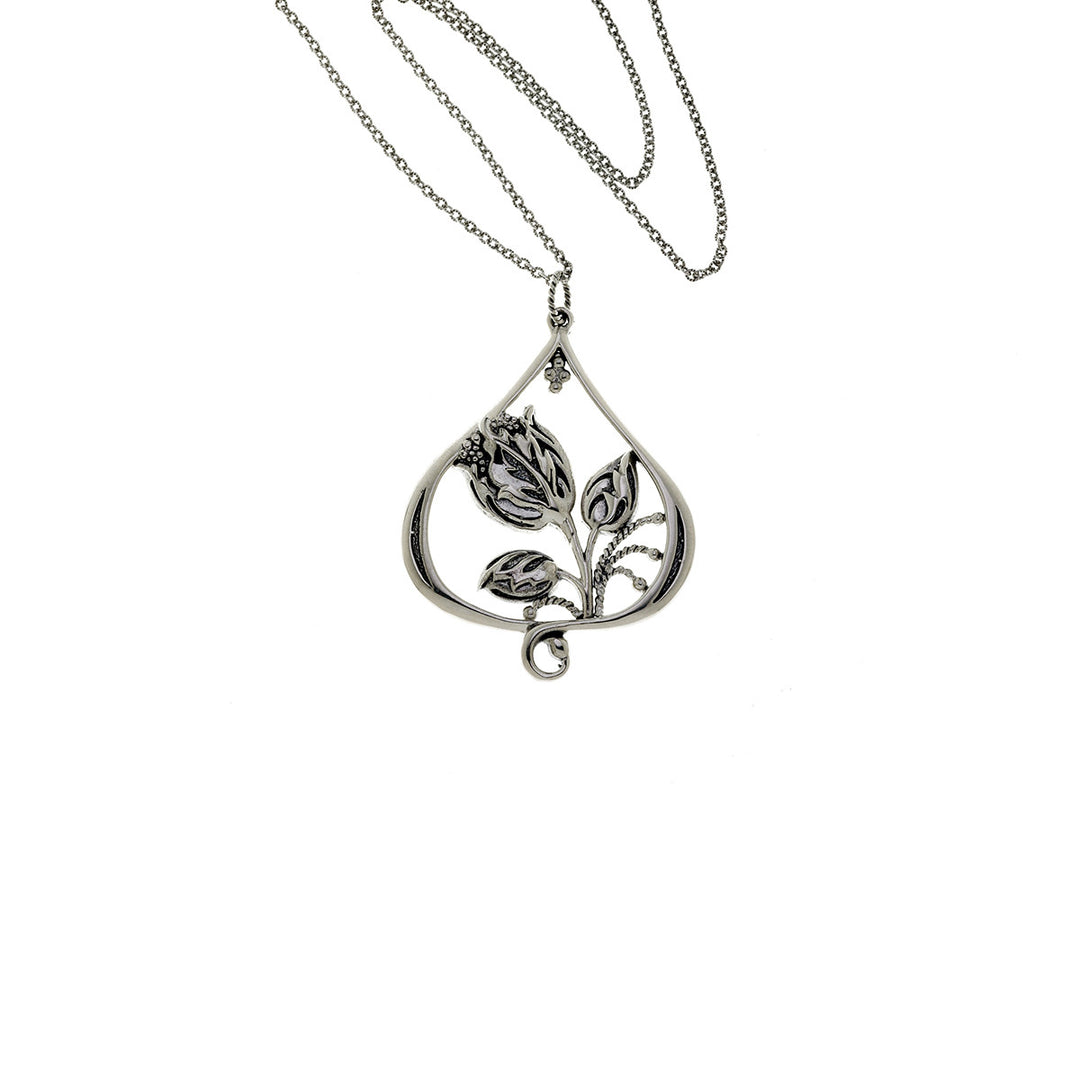 William Morris Hyacinth Sterling Silver Teardrop Necklace - Cynthia Gale New York Jewelry