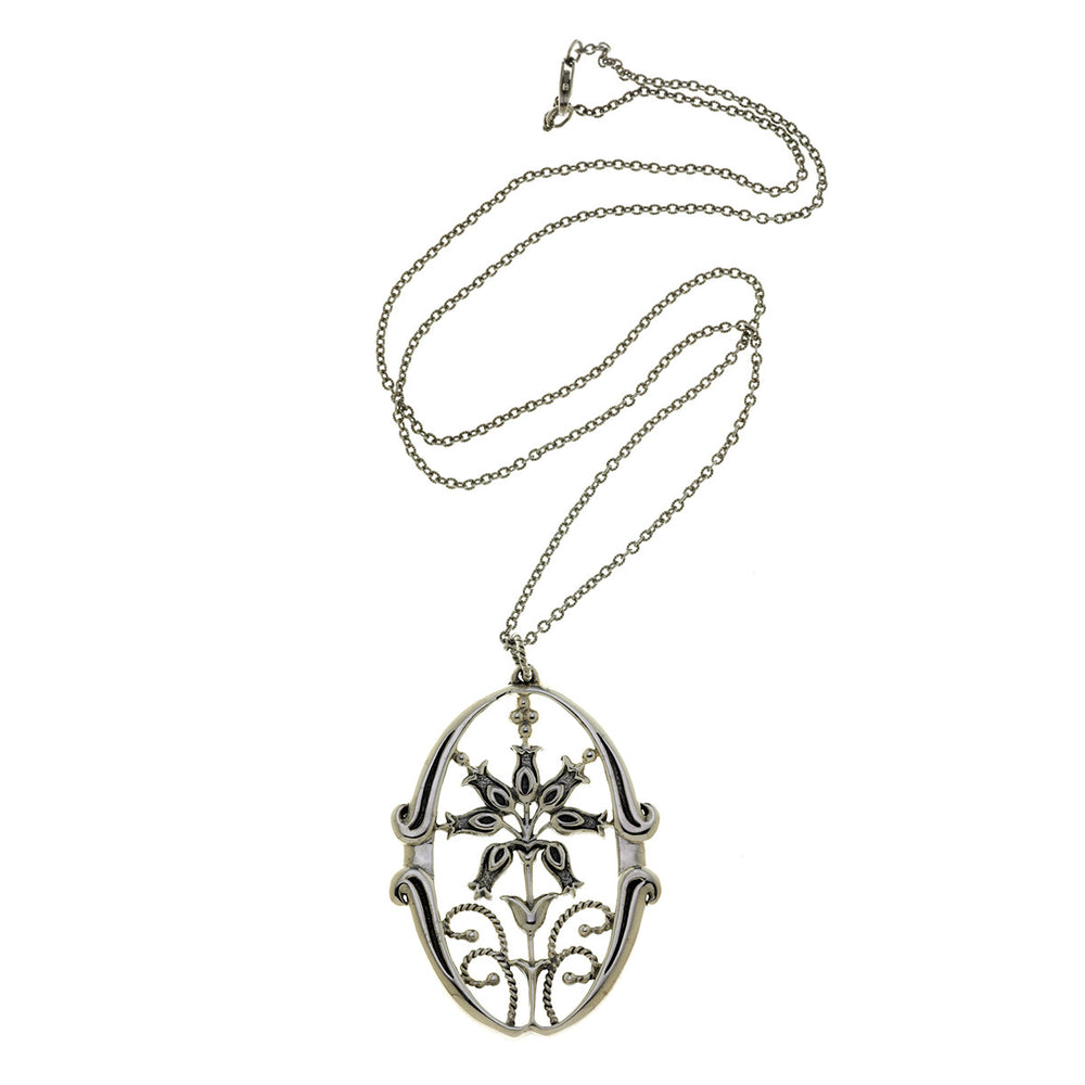 William Morris Hyacinth Sterling Silver Oval Necklace - Cynthia Gale New York Jewelry