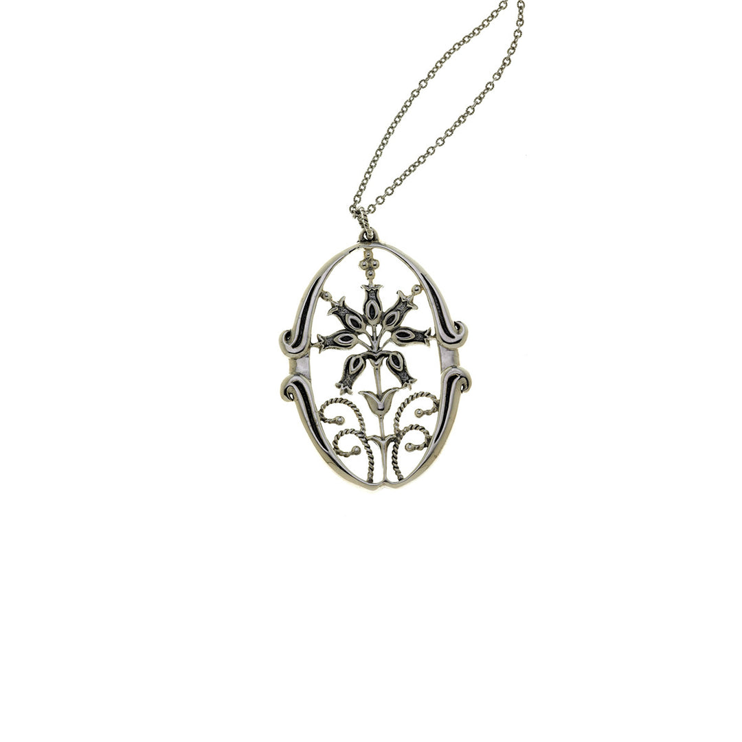 William Morris Hyacinth Sterling Silver Oval Necklace - Cynthia Gale New York Jewelry