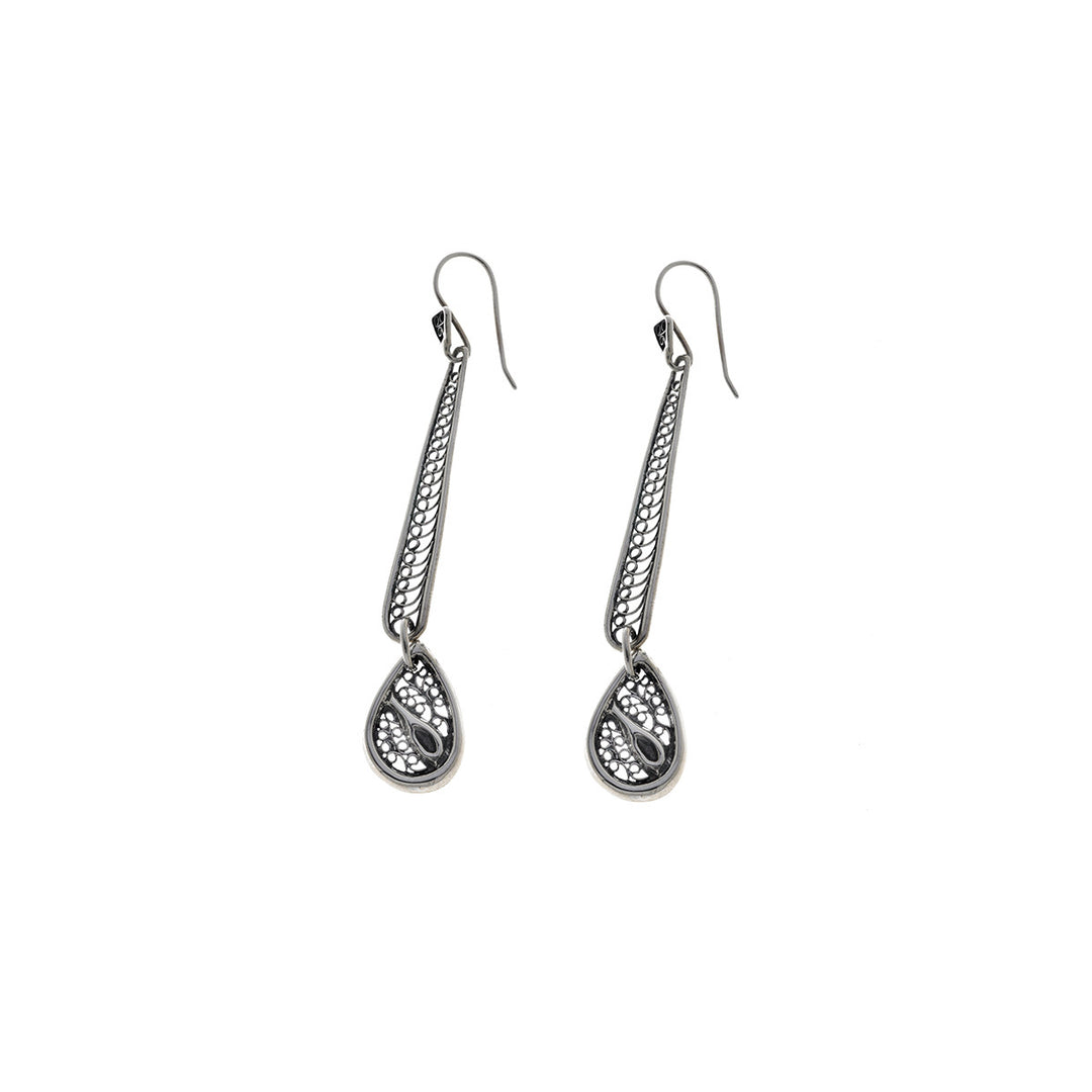 Belle Nouveau Teardrop Stiletto Sterling Silver Earring - Cynthia Gale New York - 1