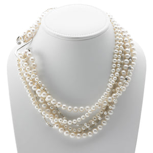 Artknots Madame Butterfly Sterling Silver White Pearl Necklace - Cynthia Gale New York Jewelry