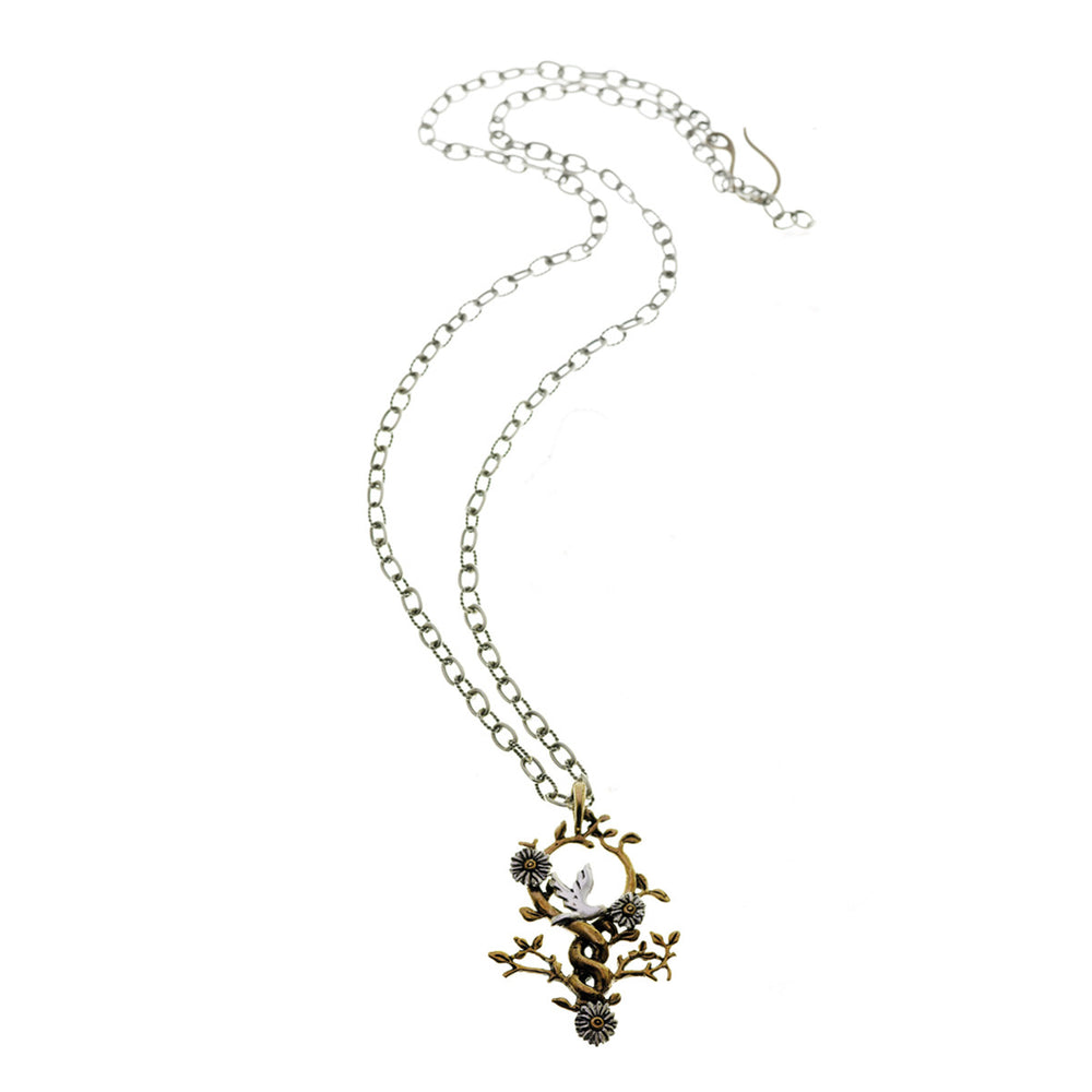 Revolution Dove Sterling Silver Bronze Necklace - Cynthia Gale New York Jewelry