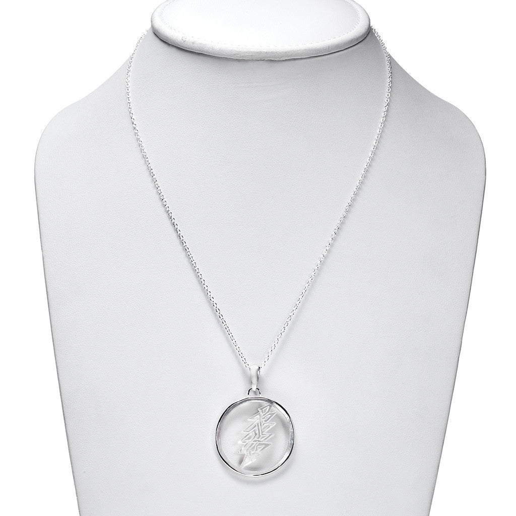 Grateful Dead Lightning Bolt Sterling Silver Mother Pearl