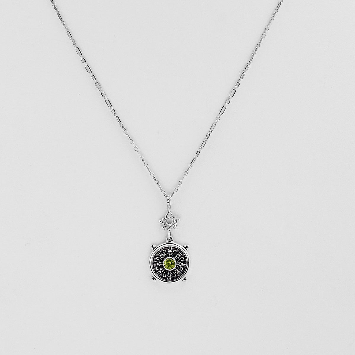 Dharmachakra Sterling Silver Peridot Grace Necklace - Cynthia Gale New York Jewelry