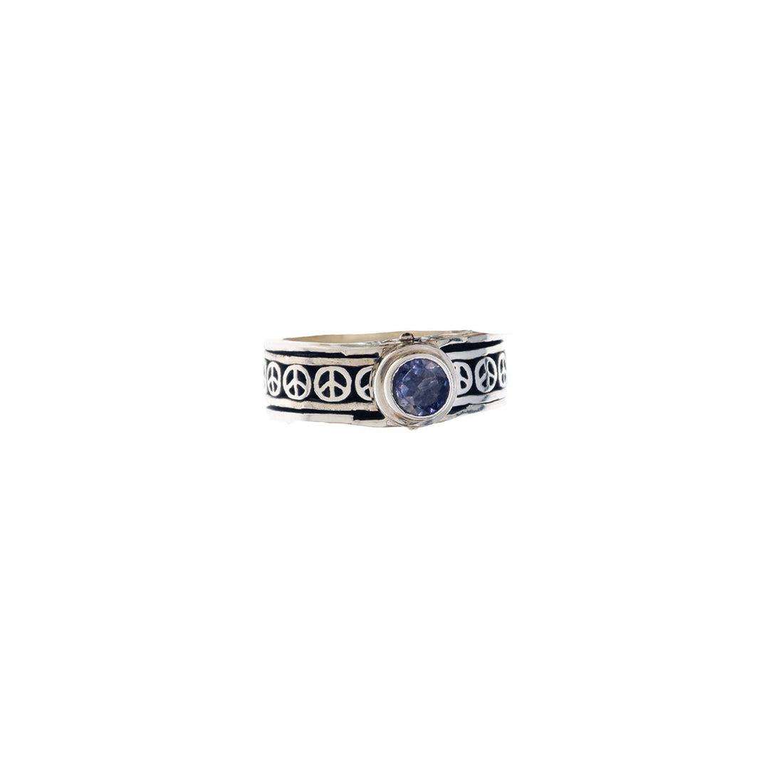 Pop Art Sterling Silver And Iolite Spin Ring - Cynthia Gale New York Jewelry