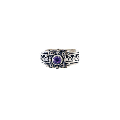Art Nouveau Sterling Silver And Amethyst Spin Ring - Cynthia Gale New York Jewelry