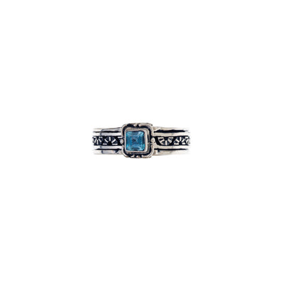 Victorian Sterling Silver And Blue Topaz Spin Ring - Cynthia Gale New York Jewelry