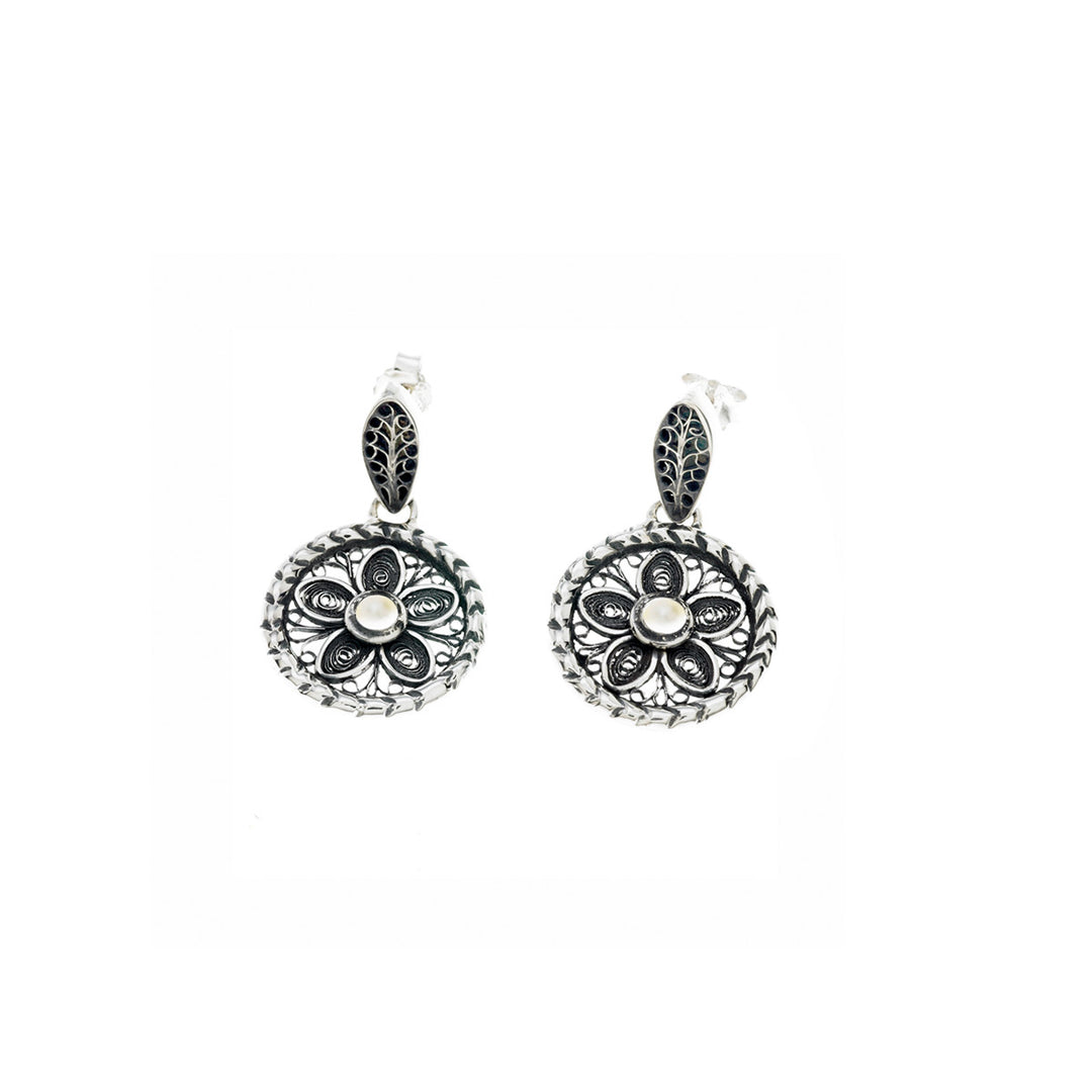 Ca D'zan Sunset Sterling Silver White Pearl Earring - Cynthia Gale New York Jewelry