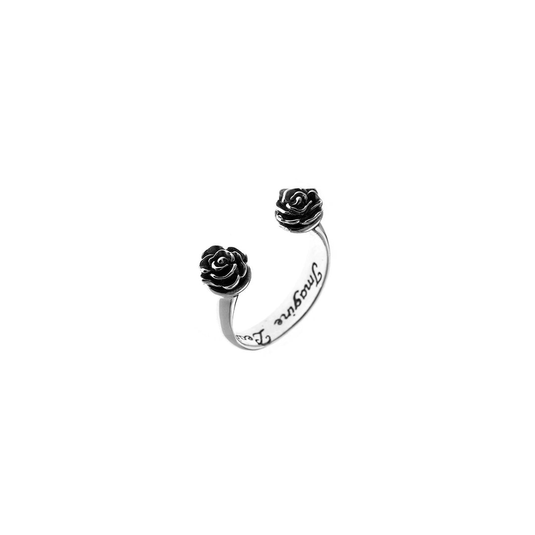Imagine Peace Rose Etched Sterling Silver Ring - Cynthia Gale New York Jewelry