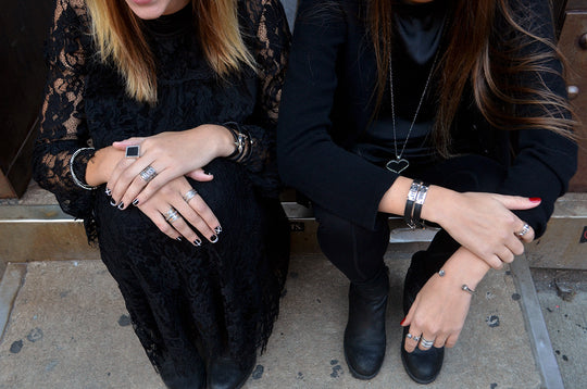Rebel Punk Leather Sterling Silver Bracelet - Cynthia Gale New York Jewelry