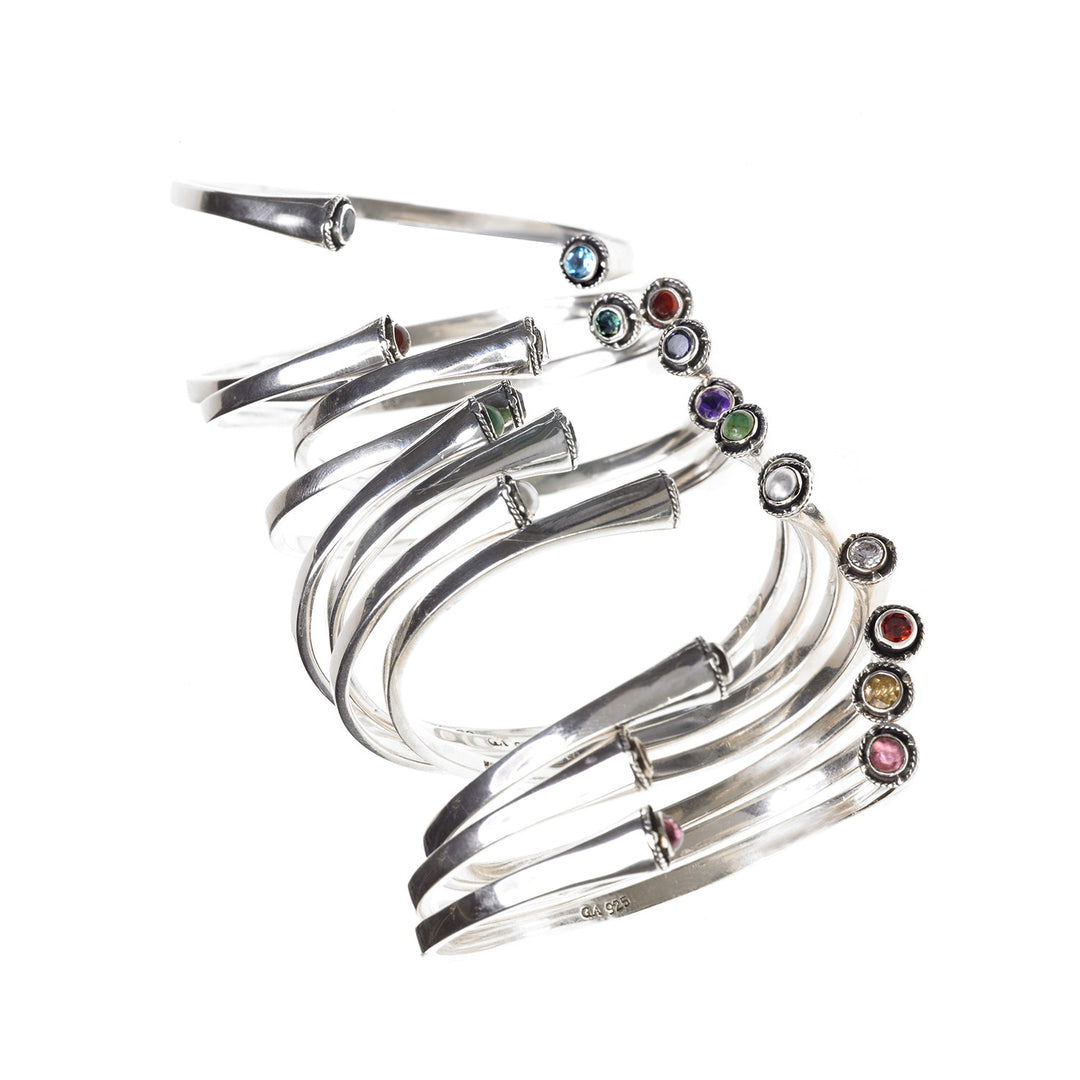 Mod Pod Sterling Silver Birthstone Stack Cuff - Cynthia Gale New York - 1