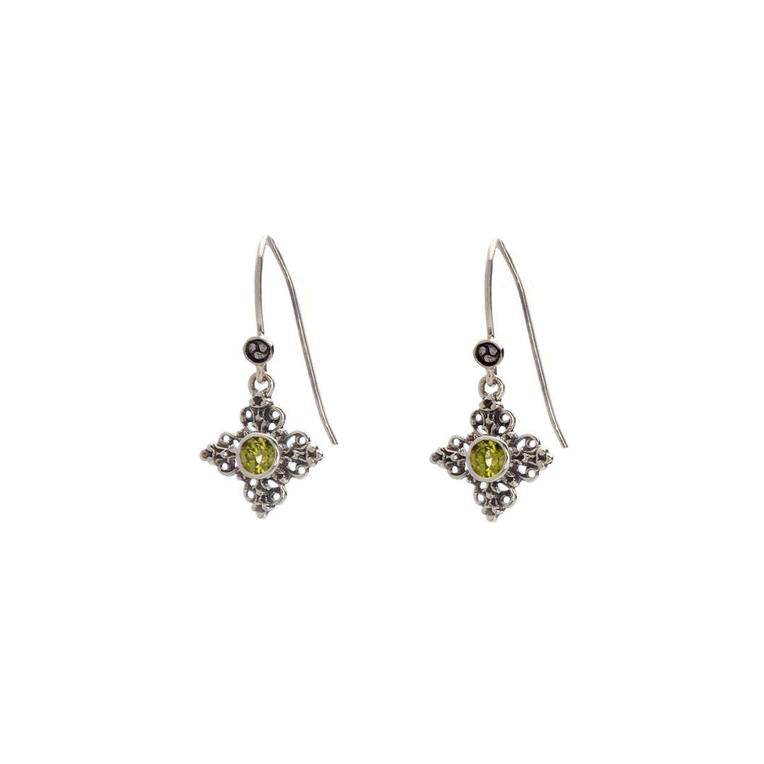 Dharmachakra Sterling Silver Peridot Grace Earring - Cynthia Gale New York Jewelry