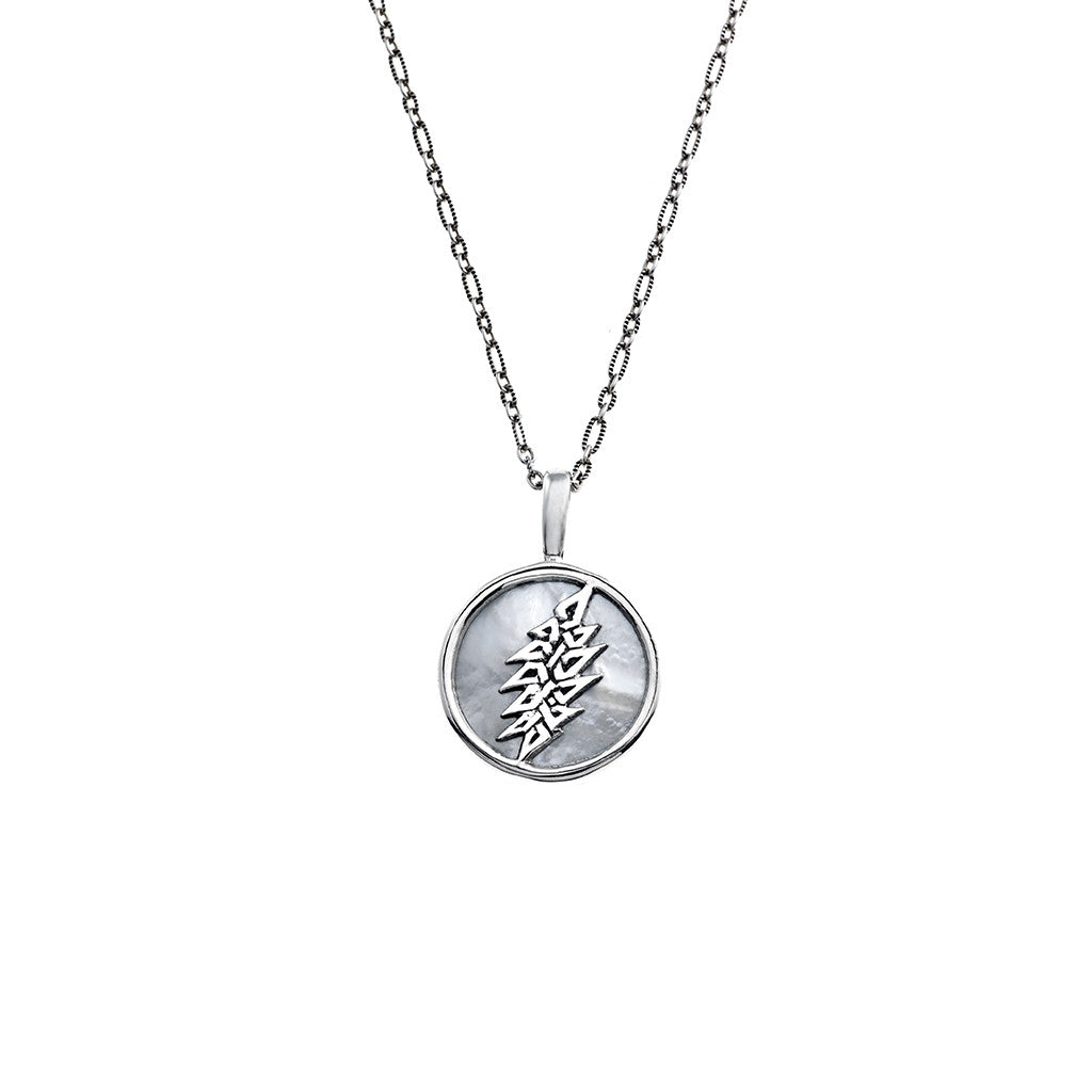 13-Point Lightning Bolt Sterling Silver Mother Of Pearl Charm