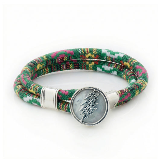 13-Point Lightning Bolt Sterling Silver Emerald Road Cloth Rope Bracelet – Limited Edition