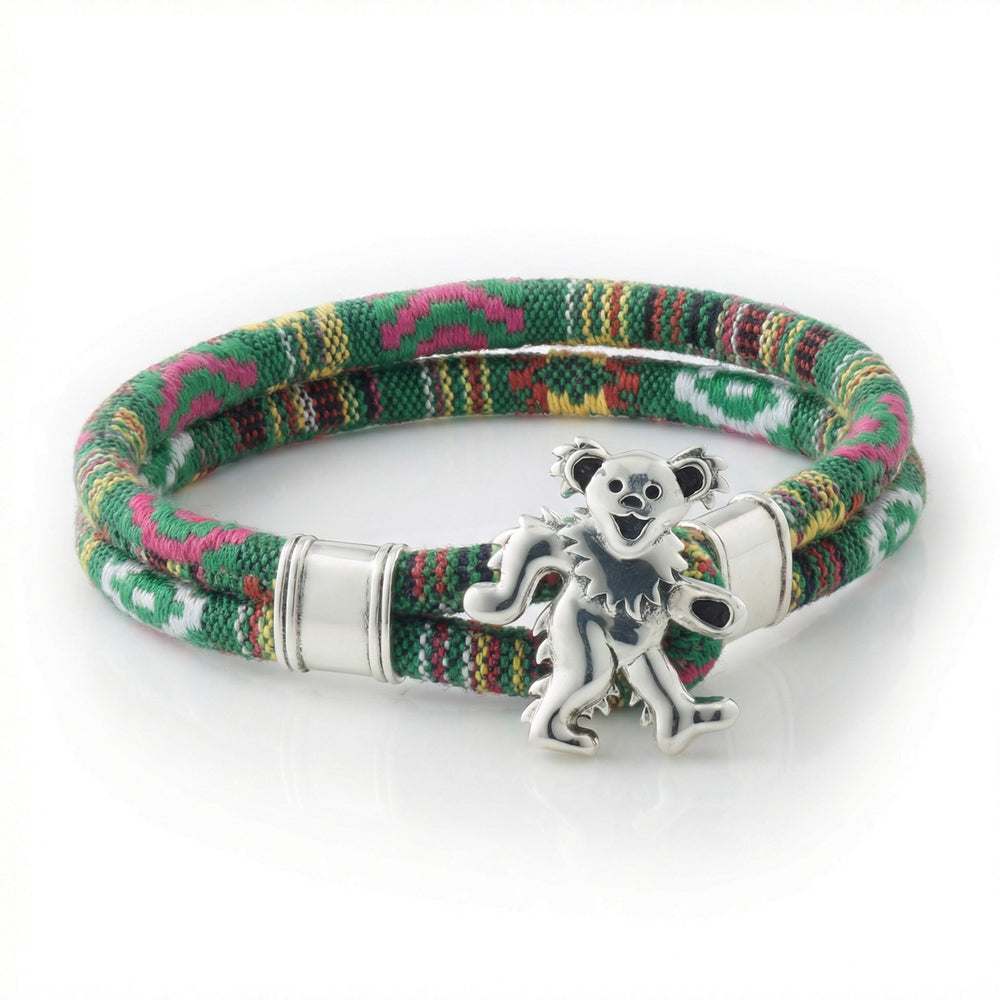 Dancing Bear Sterling Silver Emerald Road Cloth Rope Bracelet – Limited Edition