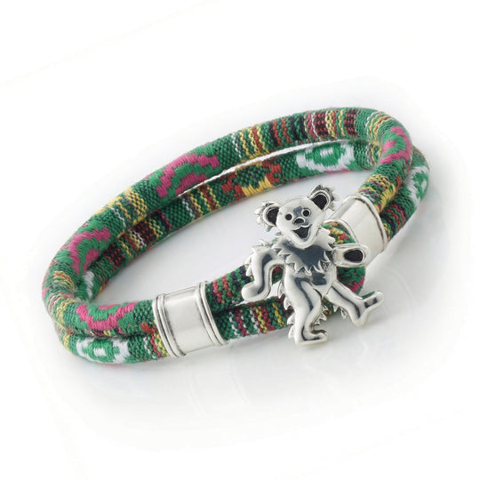 Dancing Bear Sterling Silver Emerald Road Cloth Rope Bracelet – Limited Edition