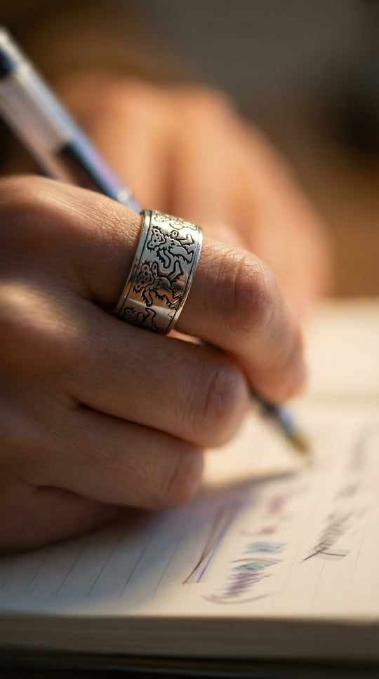Grateful Dead Dancing Bear Sterling Silver Spinner Ring