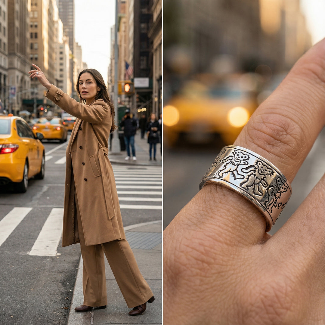 Grateful Dead Dancing Bear Sterling Silver Spinner Ring