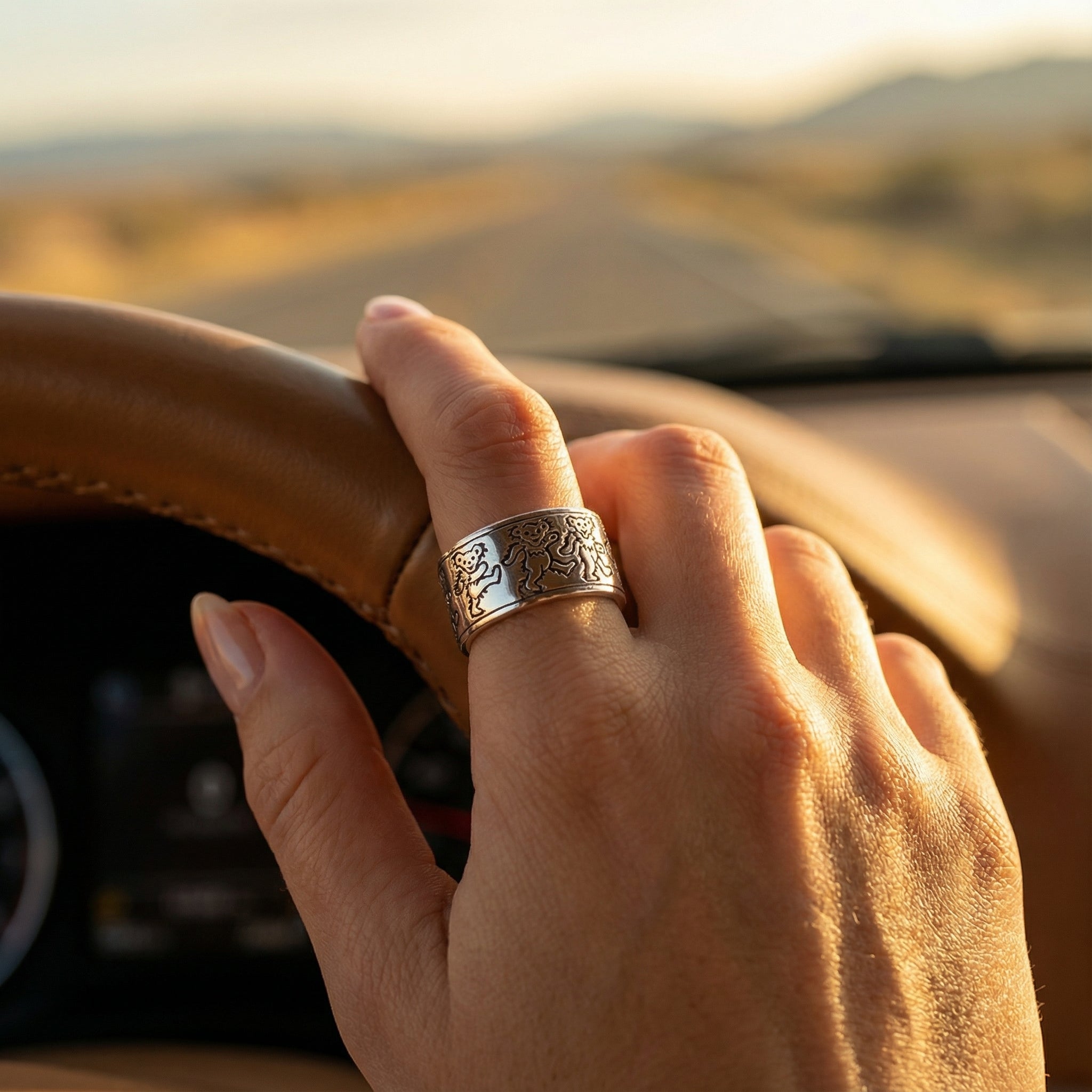 Grateful Dead Dancing Bear Spin Ring | Sterling Silver Ring