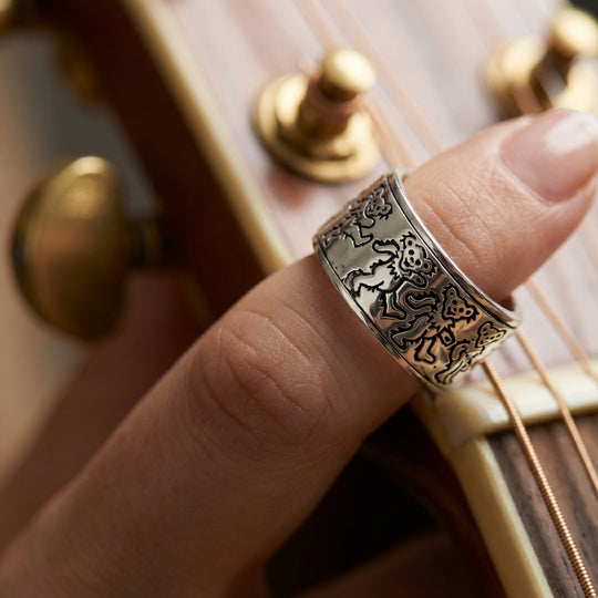 Grateful Dead Dancing Bear Sterling Silver Spinner Ring