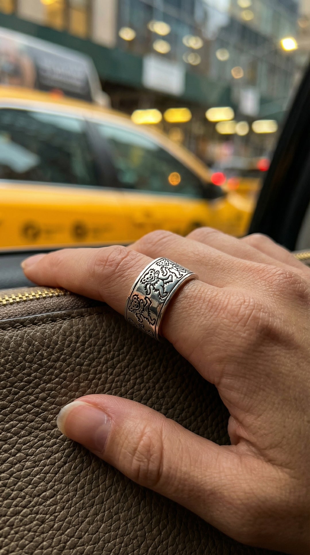 Grateful Dead Dancing Bear Sterling Silver Spinner Ring