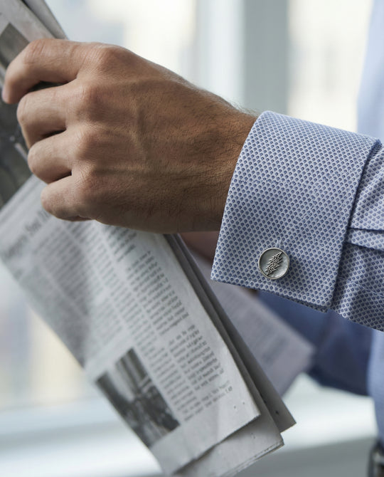 13-Point Lightning Bolt Sterling Silver Cufflink