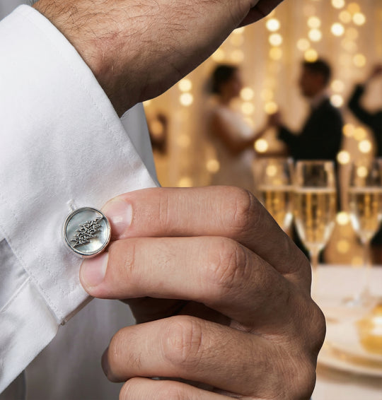 13-Point Lightning Bolt Sterling Silver Cufflink