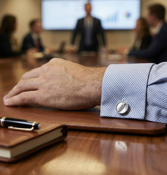13-Point Lightning Bolt Sterling Silver Cufflink