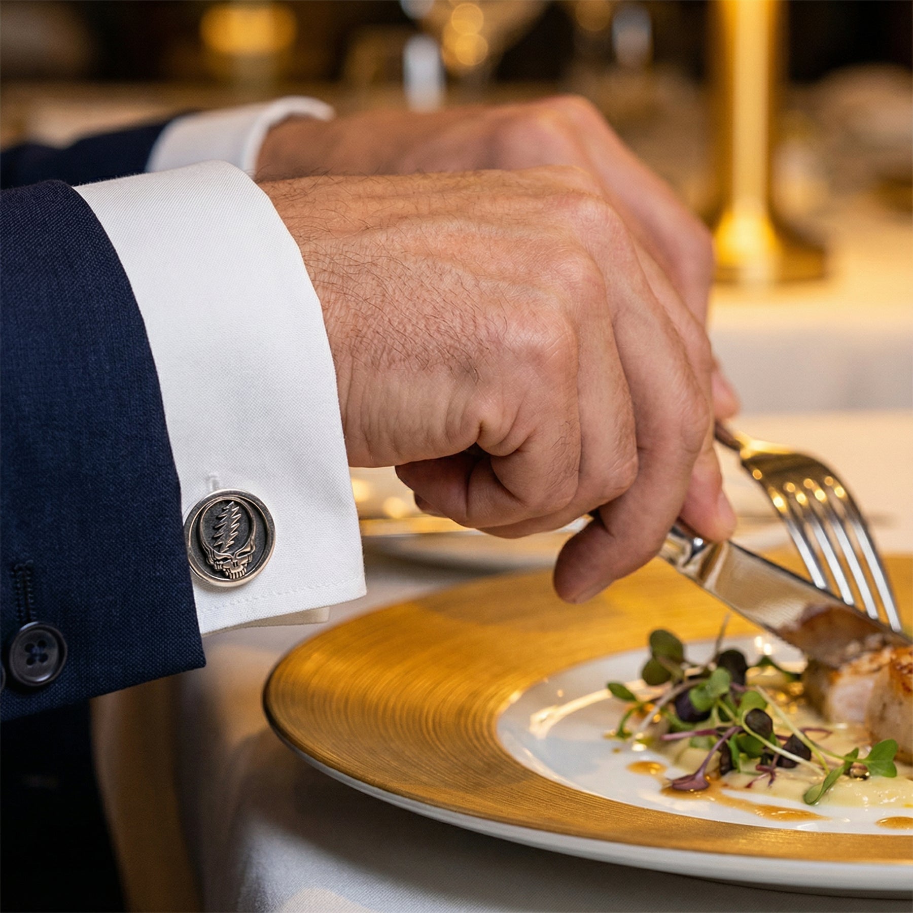 Steal Your Face Sterling Silver Cufflinks | Cynthia Gale New York