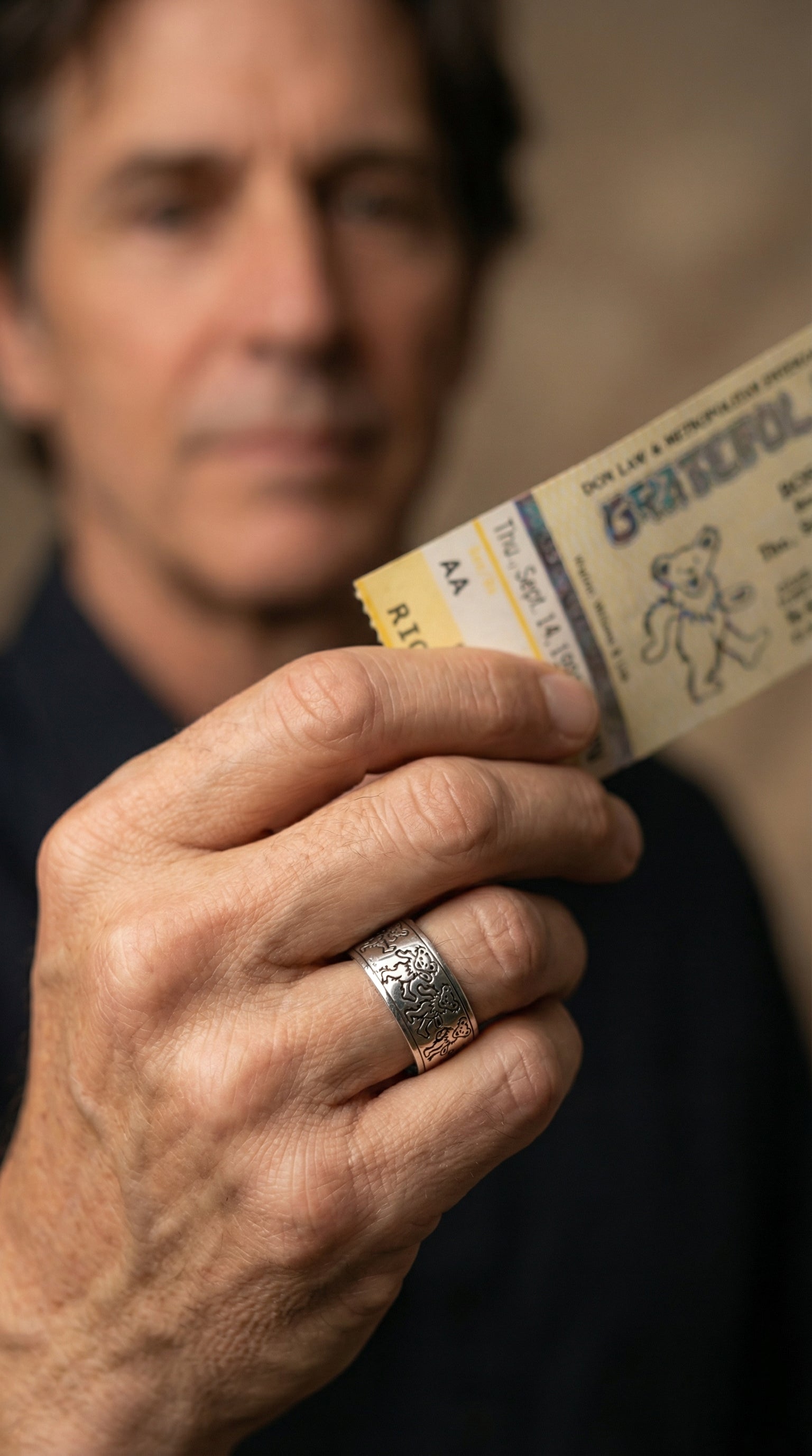 Grateful Dead Dancing Bear Sterling Silver Spinner Ring