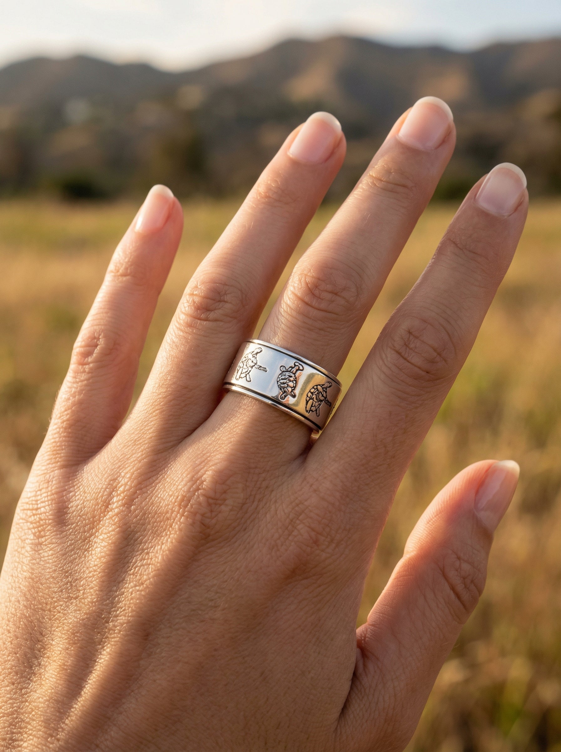 Terrapin Station Sterling Silver Spinner Ring | Cynthia Gale New York
