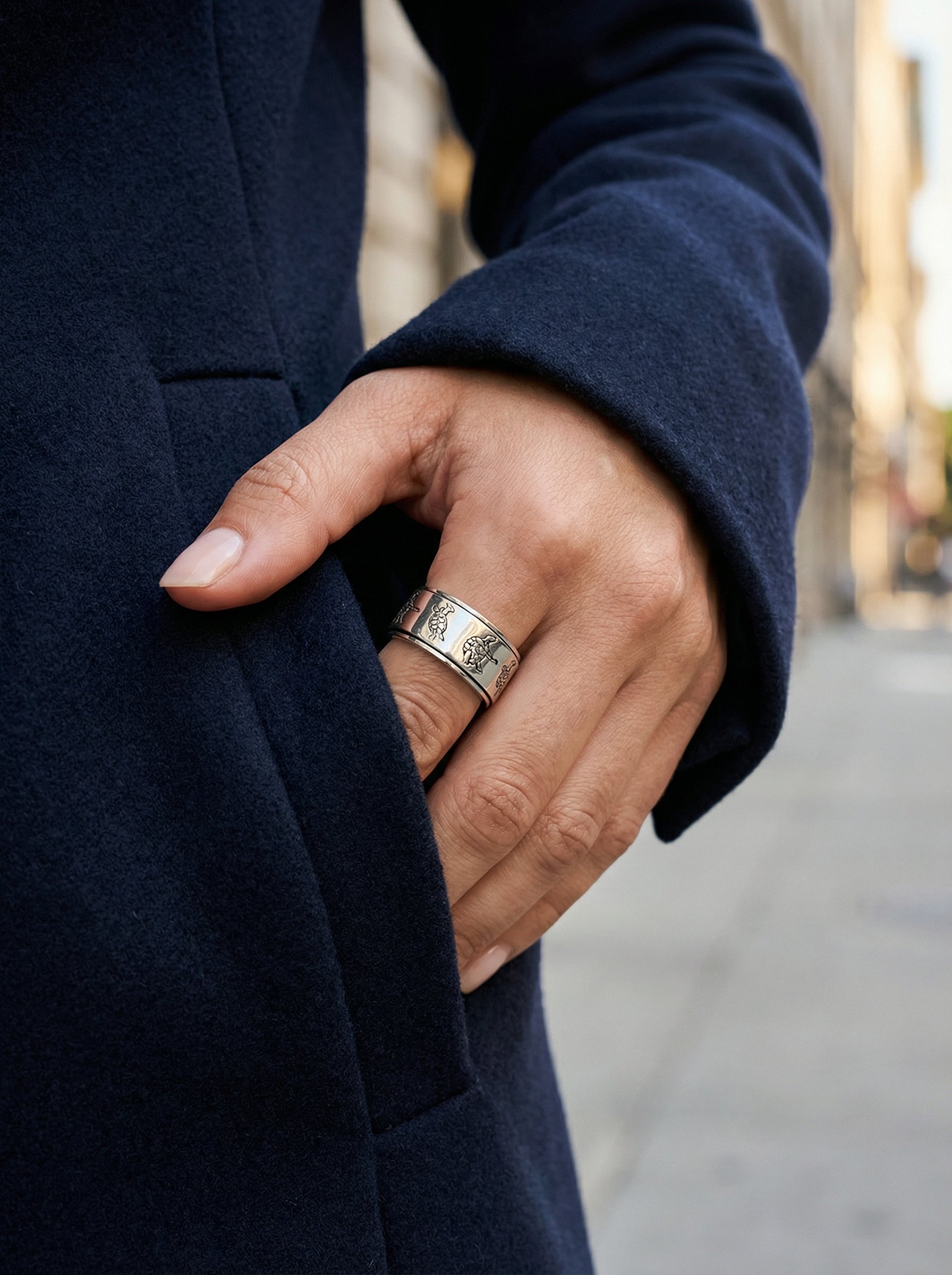 Terrapin Station Sterling Silver Spinner Ring | Cynthia Gale New York