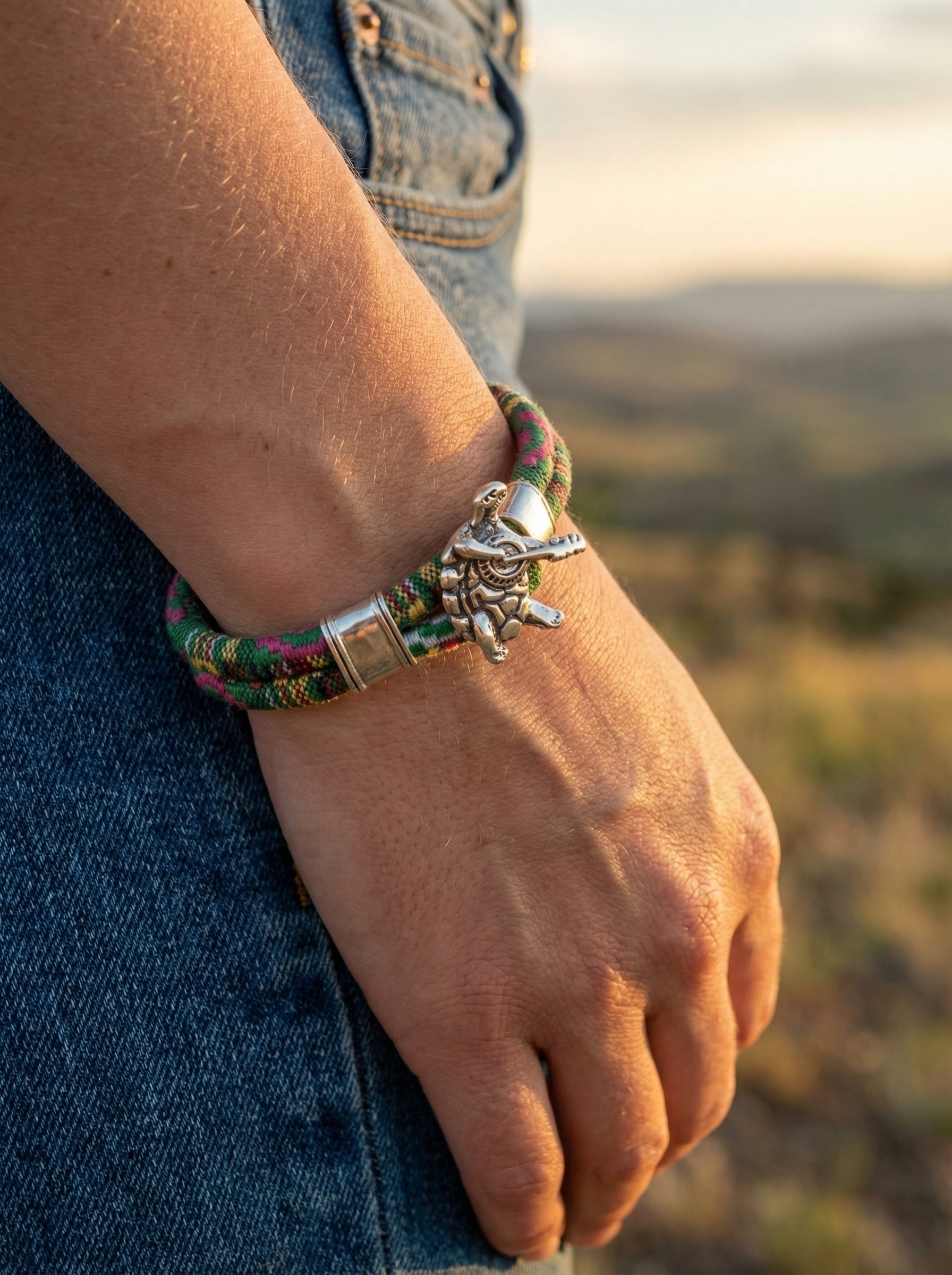 Terrapin Sterling Silver Emerald Road Cloth Rope Bracelet – Limited Edition