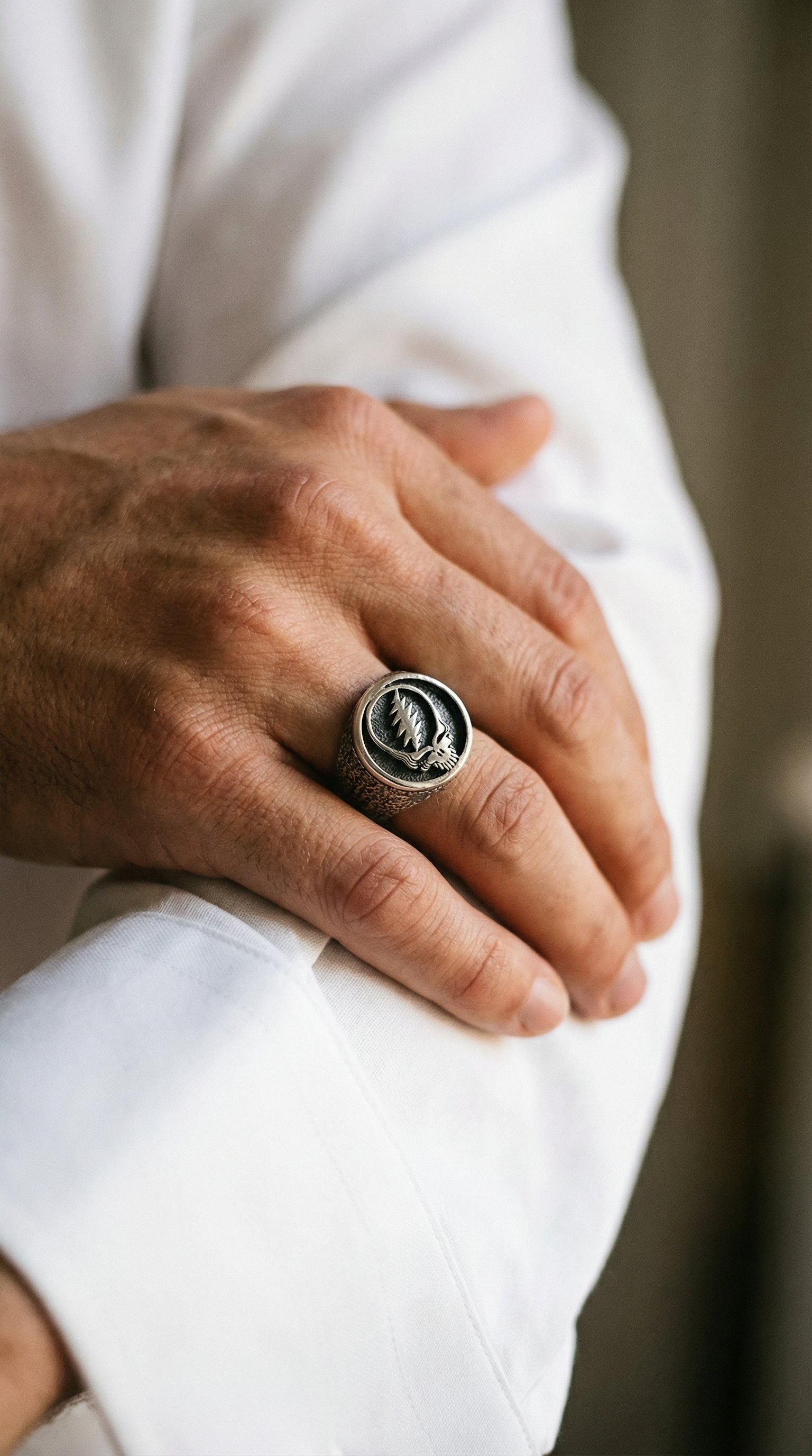 Steal Your Face Signet Sterling Silver Ring | Cynthia Gale New York