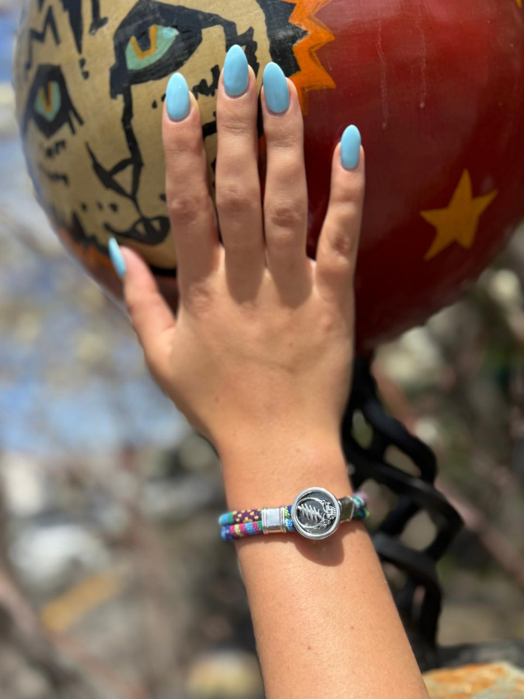 Steal Your Face Sterling Silver Cloth Rope Bracelet