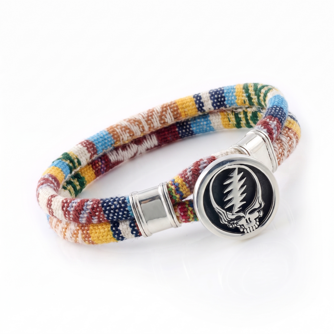Steal Your Face sterling silver Harvest Dance woven cloth rope bracelet