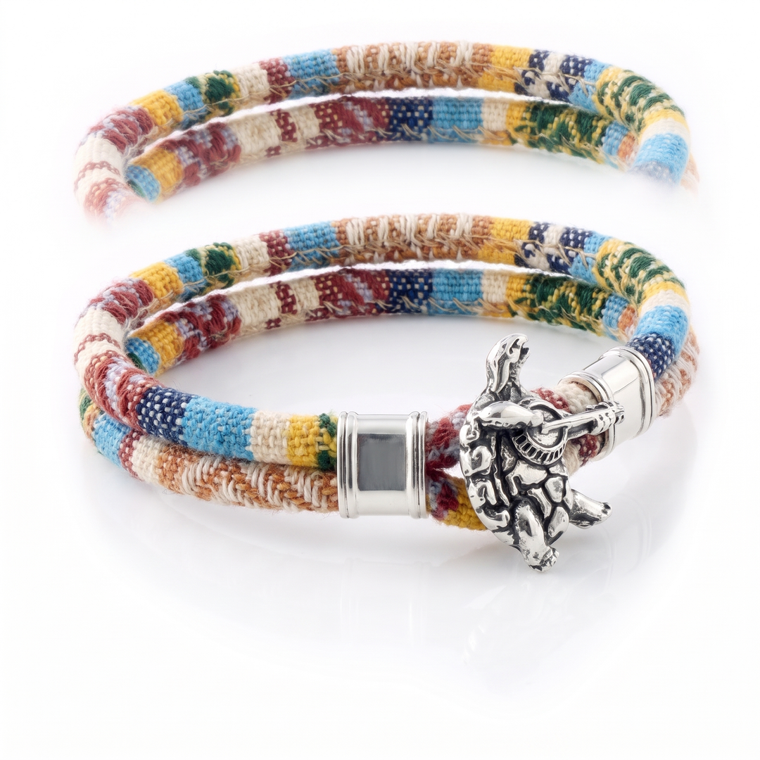 Terrapin Station sterling silver Harvest Dance woven cloth rope bracelet — alternate view